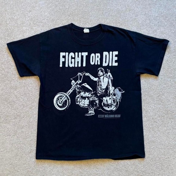 The Walking Dead Daryl Dixon "Fight or Die" TV Show Promo Shirt Horror Zombies L - Picture 1 of 7